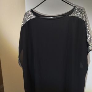 Women's black and silver blouse
